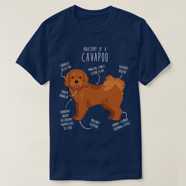 Camiseta Anatomia do Cão Cavapoo (Frente do Design)