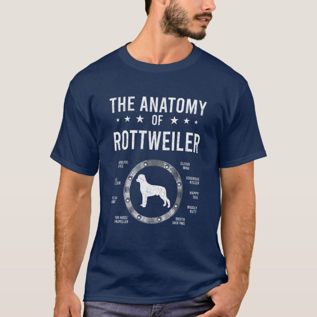 Camiseta Anatomia Do Cão Rottweiler (Frente)