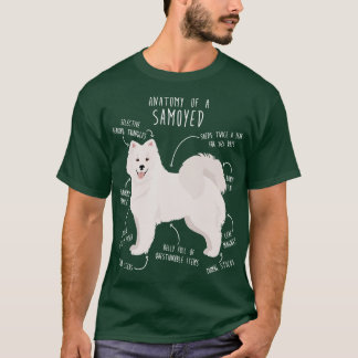Camiseta Anatomia do cão samoyed