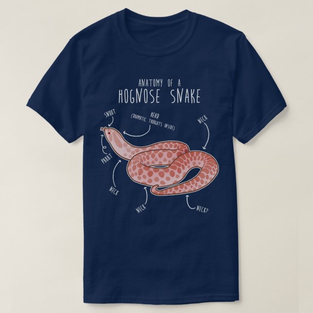 Camiseta Anatomia do Cobra do Pastel Hognose rosa (Frente do Design)