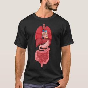 Camiseta Anatomia do diagrama interno do órgão do Halloween