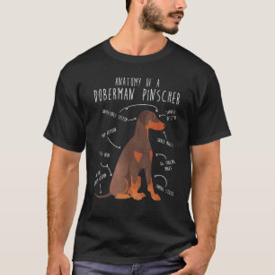 Camiseta Anatomia do Doberman Pinscher Cachorro Fofinho Mãe