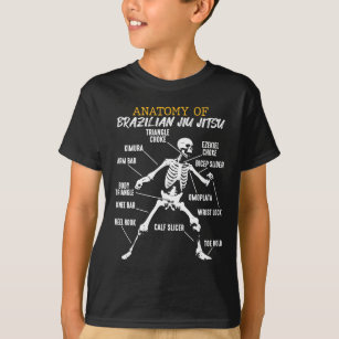 Camiseta Anatomia do esqueleto da luta de Jiu Jitsu