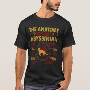 Camiseta Anatomia do Gato Abissínio Presente para Amantes d