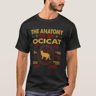 Camiseta Anatomia do Gato Ocicat Presente para Amantes de A