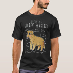 Camiseta Anatomia do Golden Retriever Cão de Estimação Mã