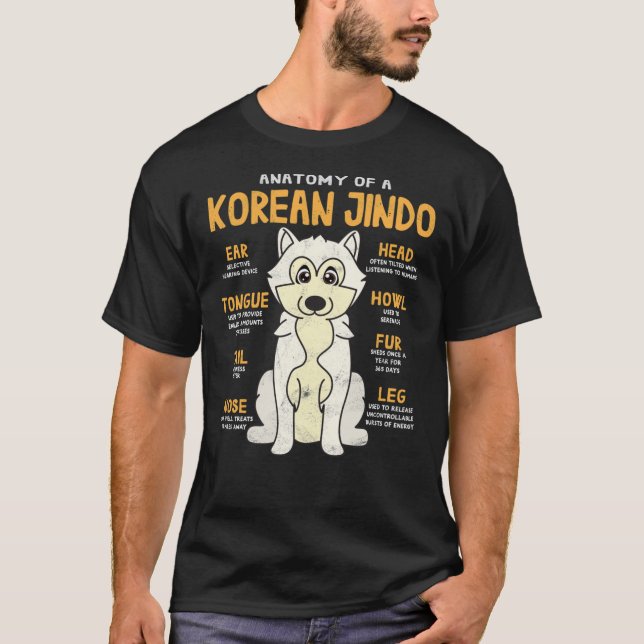 Camiseta Anatomia do jindo canino coreano - T-Shirt clássic (Frente)