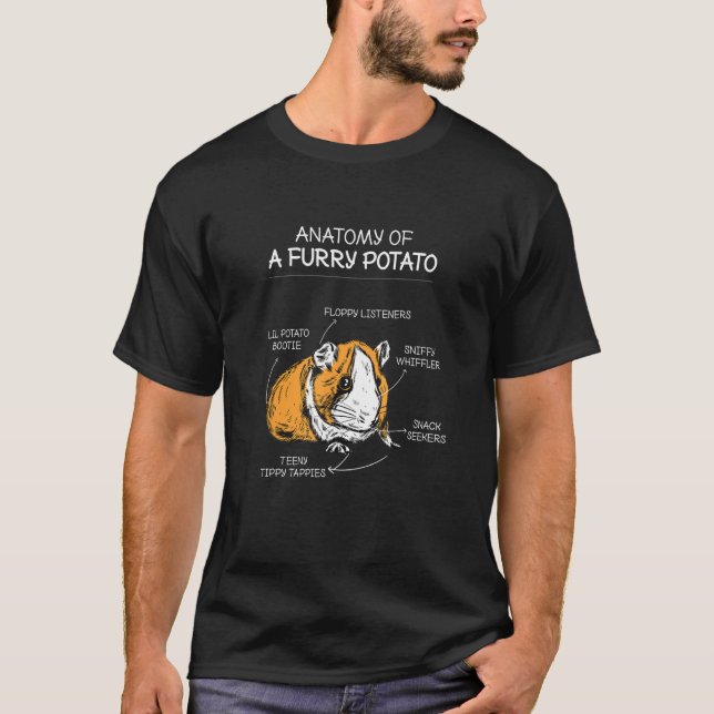 Camiseta Anatomia Do Laboratório De Batata Furada Pet Guiné (Frente)