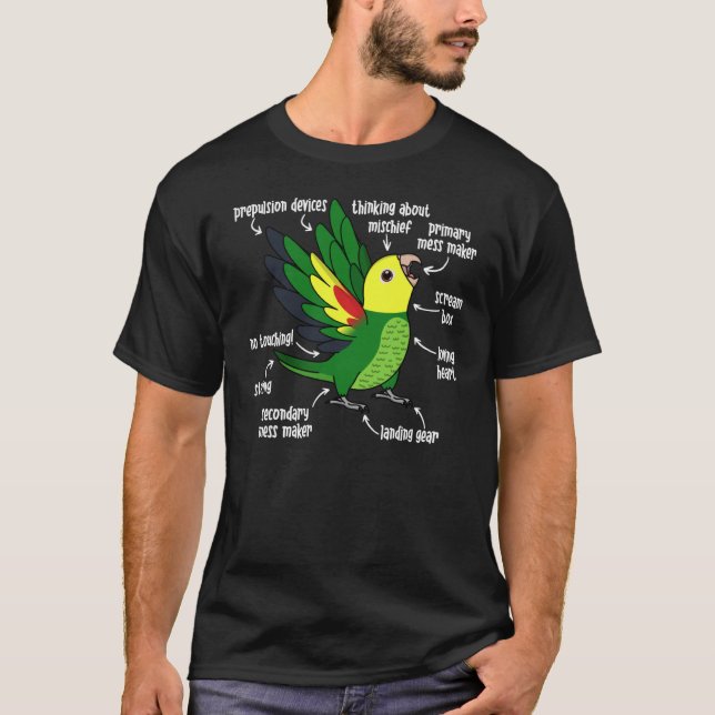 Camiseta Anatomia do papagaio I Amarelo duplo com cabeça Am (Frente)