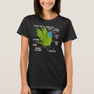 Camiseta Anatomia do papagaio I Blue coroado Conure