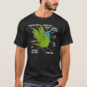 Camiseta Anatomia do papagaio I Blue coroado Conure