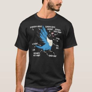 Camiseta Anatomia do papagaio I Blue mascarado Lovebird