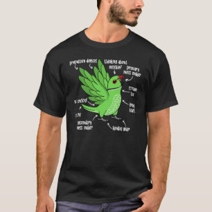 Camiseta Anatomia do papagaio I Ringneck da Índia