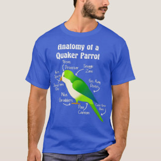 Camiseta Anatomia do periquito do papagaio-papagaio Quaker