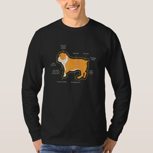 Camiseta Anatomia do Piada Canino Figura K9 Amor Proprietár (Frente)