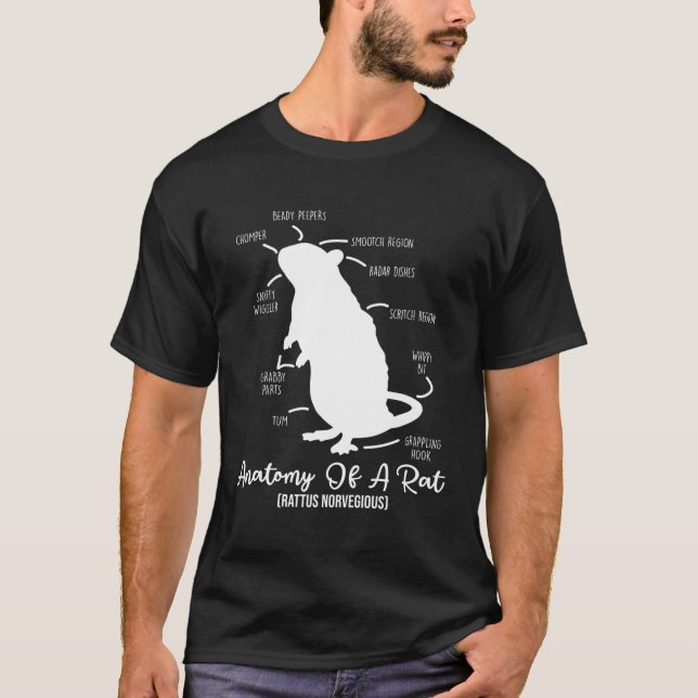 Camiseta Anatomia Do Rato Para Qualquer Proprietário De Rat (Frente)