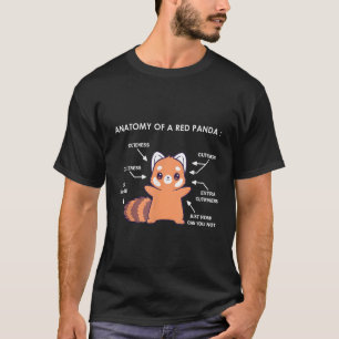 Camiseta Anatomia Do Zoólogo Da Ciência Do Panda Vermelha P