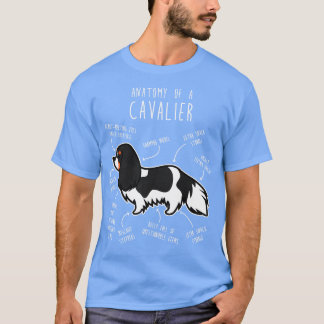 Camiseta Anatomia dos cães do Rei Charles Spaniel, Cavaleir