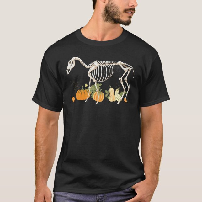 Camiseta Anatomia dos cavalos do esqueleto do Dia de as Bru (Frente)