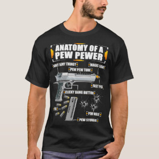 Camiseta Anatomia dos homens com uma pistola de armas de fo