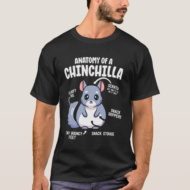 Camiseta Anatomia Dos Homens Educativos Chinchilla W (Frente)