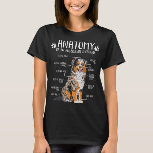 Camiseta Anatomia Engraçada Cachorro Australiano Lover Auss
