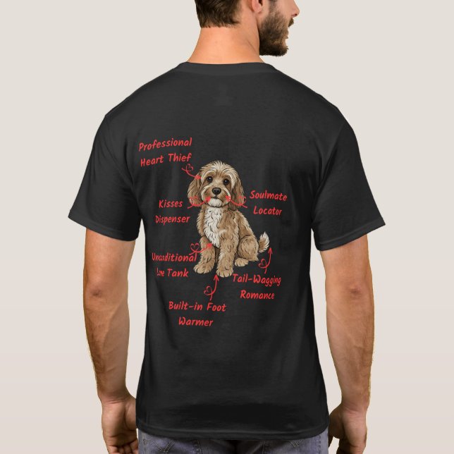 Camiseta Anatomia Engraçada de Cockapoo - Presente Único de (Verso)