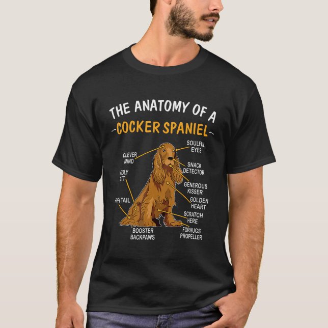 Camiseta Anatomia Engraçada De Um Espanhol De Cachorro Para (Frente)