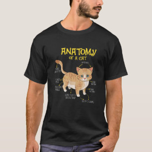 Camiseta Anatomia Engraçada De Um Felino De Gatinho Gato