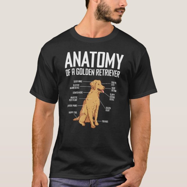 Camiseta Anatomia Engraçada De Um Ouro De Retriever De Cach (Frente)