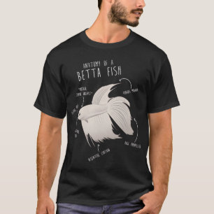 Camiseta Anatomia Engraçada de um Peixe Betta - Lutador de