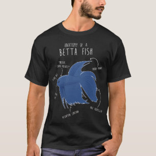 Camiseta Anatomia Engraçada de um Peixe Betta - Mãe Eu Anse