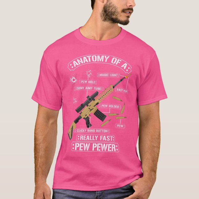 Camiseta Anatomia Engraçada e Sarcástica de uma Espingarda  (Frente)