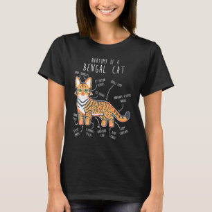 Camiseta Anatomia Gato Bengala Pet Bengal Mãe Pai Gato