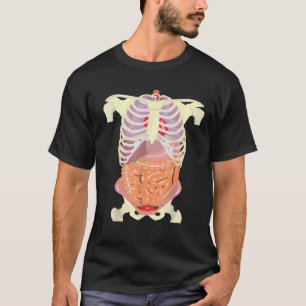 Camiseta Anatomia interna do corpo do Halloween com intelig