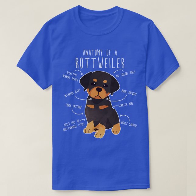 Camiseta Anatomia Rottweiler 1 (Frente do Design)