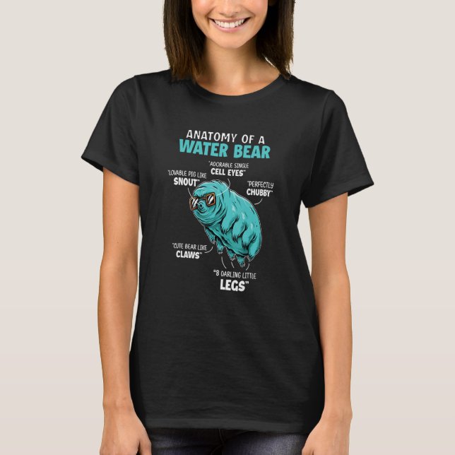 Camiseta Anatomia tardígrada Microbiologia Ciência do Urso  (Frente)