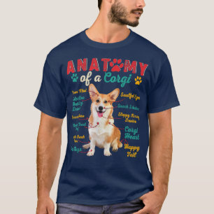 Camiseta Anatomia Vintage De Um Cachorro Engraçado De Corgi