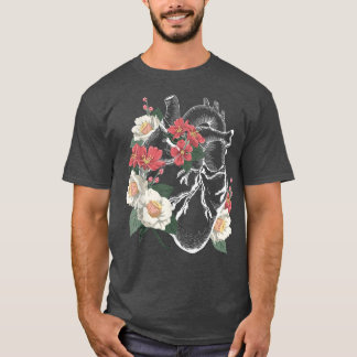Camiseta Anatomical Heart and Flowers Anatomy Heart Cute Ca