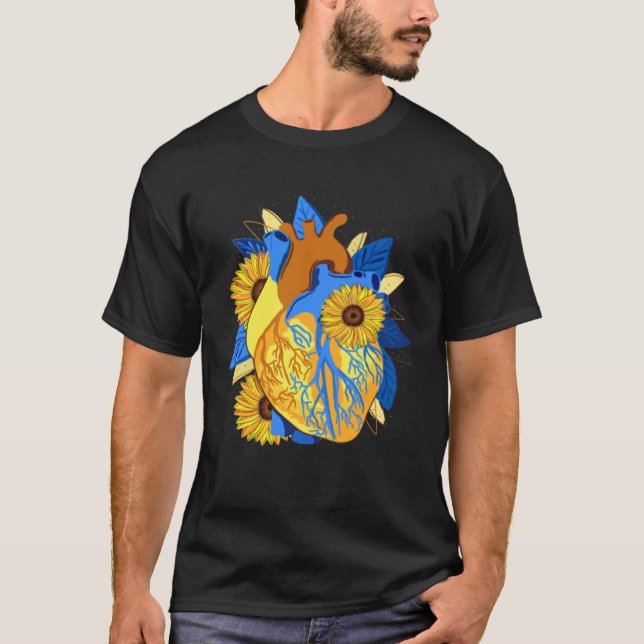 Camiseta Anatomical Heart And Flowers Show Your Love Graphi (Frente)