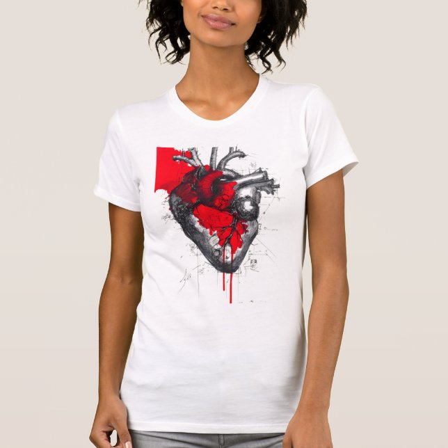 Camiseta Anatomical Heart Trash Polka Art Women's T-Shirt (Frente)