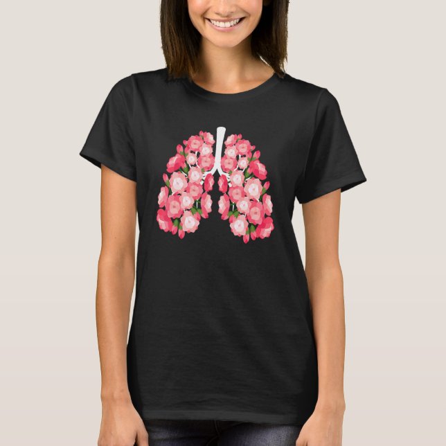 Camiseta Anatomical Lungs Flowers Medical Science Anatomy T (Frente)