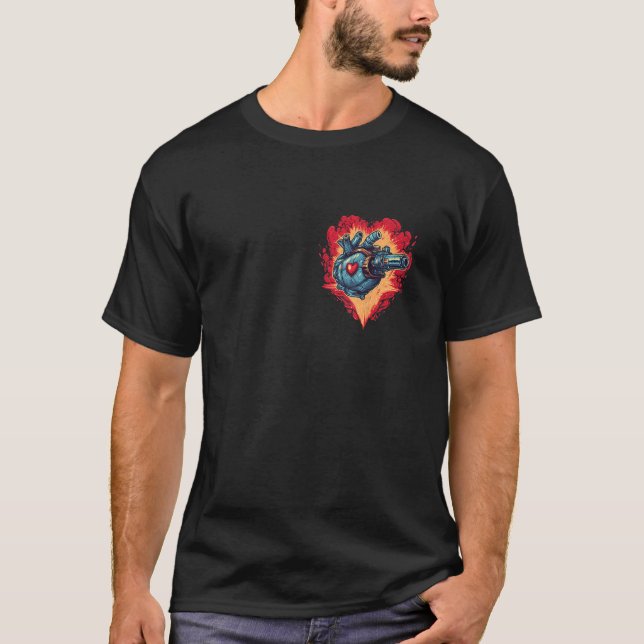 Camiseta Anatomical Mechanical Heart with Laser Gun Cyberpu (Frente)