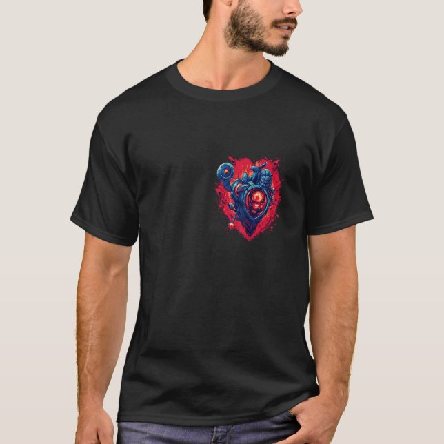 Camiseta Anatomical Mechanical Heart with Laser Gun Cyberpu (Frente)
