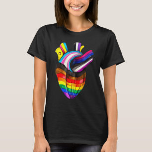 Camiseta Anatomical Rainbow Ally Heart Orgulho gay Flag Lgb