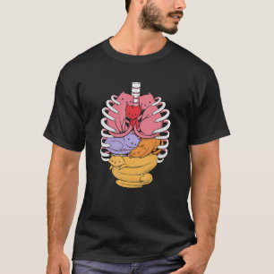 Camiseta AnatomiCat Anatomia Humana Raio-X Amante de Gatos 