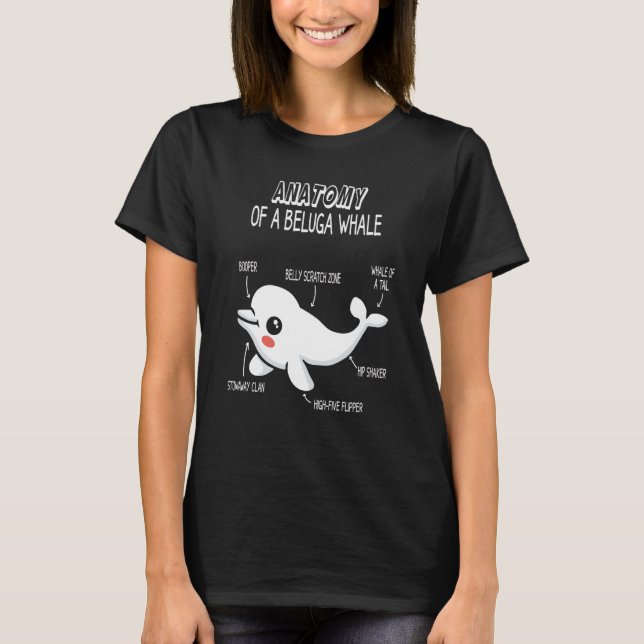Camiseta Anatomy Of A Beluga Whale Beluga White Whale narwh (Frente)