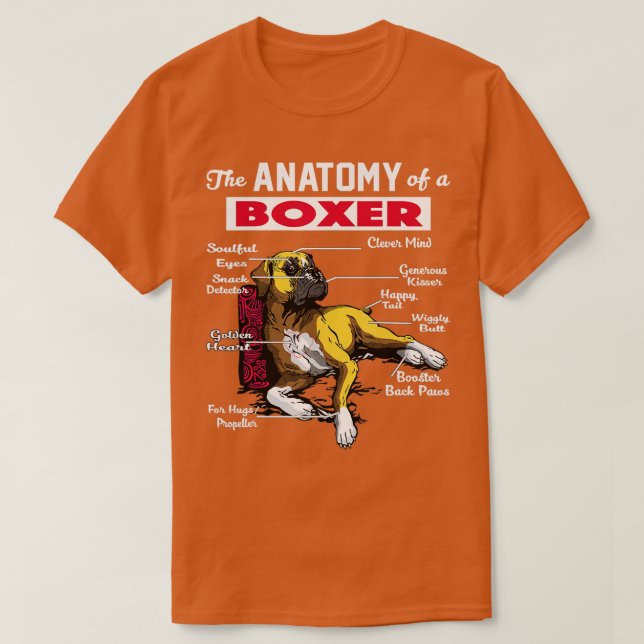 Camiseta Anatomy of a Boxer Dog  - Funny  for Boxer lover  (Frente do Design)
