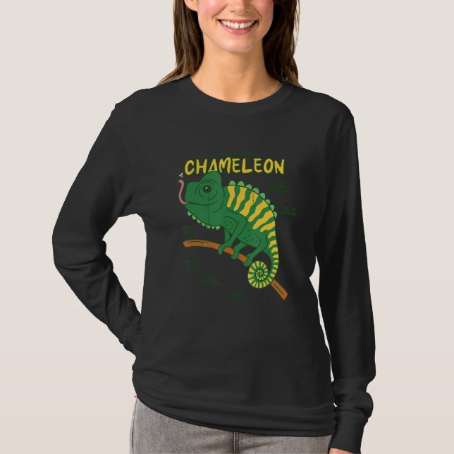 Camiseta Anatomy of a Chameleon Lizard Retilien (Frente)