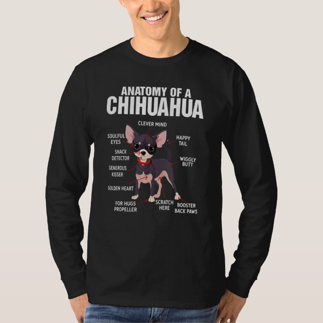 Camiseta Anatomy of a Chihuahua Dog  Dog Mom  Chihuahua (Frente)